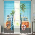thumbnail image 5 of Surf Diving Beach Van Tulle Curtains for Living Room Bedroom ration Modern Chiffon Sheer Voile Kitchen Window Curtain, 5 of 7