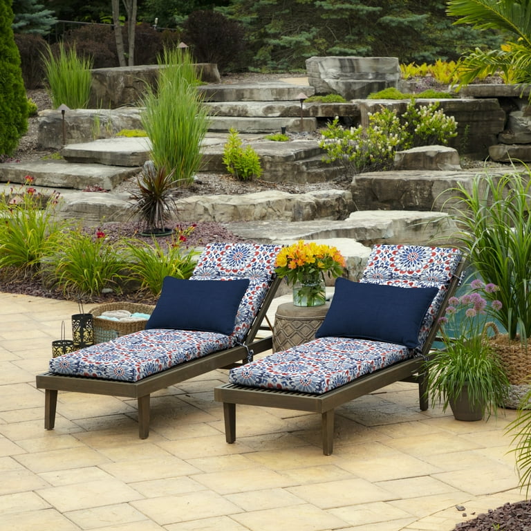 Arden Selections Outdoor Chaise Lounge Cushion 22 x 77 Clark Blue