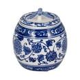 thumbnail image 4 of Sagebrook Home 8 Oz Ceramic Peony Chinoiserie Lidded Candle, Blue/White, 4 of 10