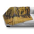 thumbnail image 3 of Nature Soft Flannel Fleece Blanket, Autumn Fall Season Trees Falls Dried Leaves Scenery on Road Path Photo Artwork, Cozy Plush for Indoor and Outdoor Use, 60" x 80", Yellow and Green, by Ambesonne, 3 of 6