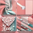 thumbnail image 4 of Pink Blue Striped Love Banner Heart Shaped Pet Backdrop White Paw Prints Romantic Valentine Background for Valentine's Day Anniversary Romantic Date, 4 of 9