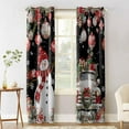 thumbnail image 2 of Hokiten Black Christmas Blackout Curtains | Light Blocking Print Window Curtains, Snowman Truck Xmas Balls Snowflake Thermal Insulated Window Drapes for Living Room Kitchen (2 Panels, 104"W x 90"L), 2 of 7