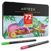 Arteza Fineliner Colored Pens Set, Inkonic, Fine Line, 0.44mm Tips, Assorted Colors - 72 Pack