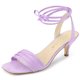 thumbnail image 1 of Sandalias De Tacón De Aguja Con Cordones Arriba Punta Abierta Para Mujer Morado claro 37, 1 of 6