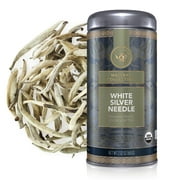 Teabloom Organic White Silver Needle Loose Leaf Tea, Rare USDA Organic White Tea With Delicate Honeysuckle Notes, 2.12 oz/60 g Canister Makes Cups