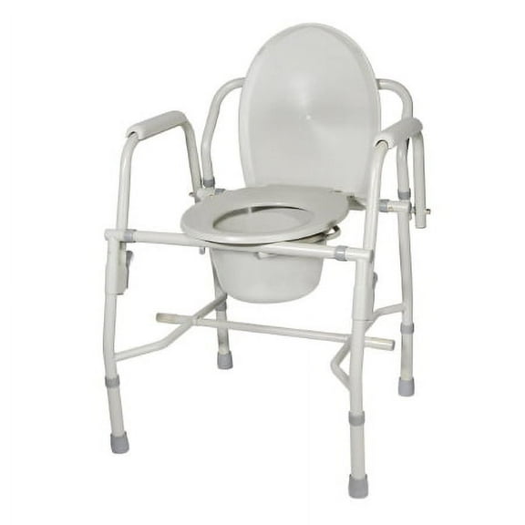 Drop-arm commode deluxe steel, 19-23" height, 2/case