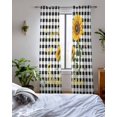 thumbnail image 3 of Sunflowers Sheer Curtains 63 Inch Length 2 Panels Set for Living Room/Bedroom, Spring Summer Bees Floral Black Plaid Kitchen Curtains Grommet Semi-Sheer Curtains Drapes Window Treatments 42"x63"x2, 3 of 7