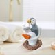 thumbnail image 2 of Figura de Resina de un Pingüino Caprichoso Leyendo un Libro en el Inodoro. Decoración Divertida para el Baño, Temática de Humor Clásico, Hecha de Resina., 2 of 5