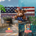 thumbnail image 5 of 1 Pcs 2D Flat License Plate Covers & Frames, Calf with American Flag Theme For Decorative Front, Waterproof For Decoration Aluminum License Plate Covers & Frames Cover For Men Women, 12" X 6", 5 of 7