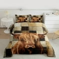 thumbnail image 2 of Castle Fairy Highland Cow 3 Pieces Queen Comforter Set for Teens,Geometric Plaid Ultra Soft Bedding Sets,Animal Print Bedding Comforter Set,Lightweight Room Decor, 2 of 8