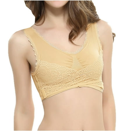 

Zeceouar Sports Bras For Women Women Fashion Lace Side Support Cross No Rims Adjustable Yoga Sports Bra