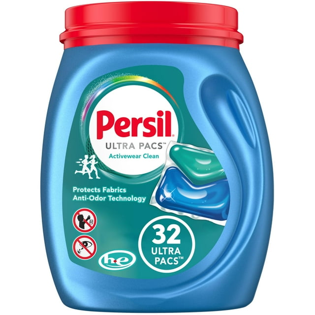 Detergente para ropa Persil Ultra Pacs Activewear Clean 32 paquetes