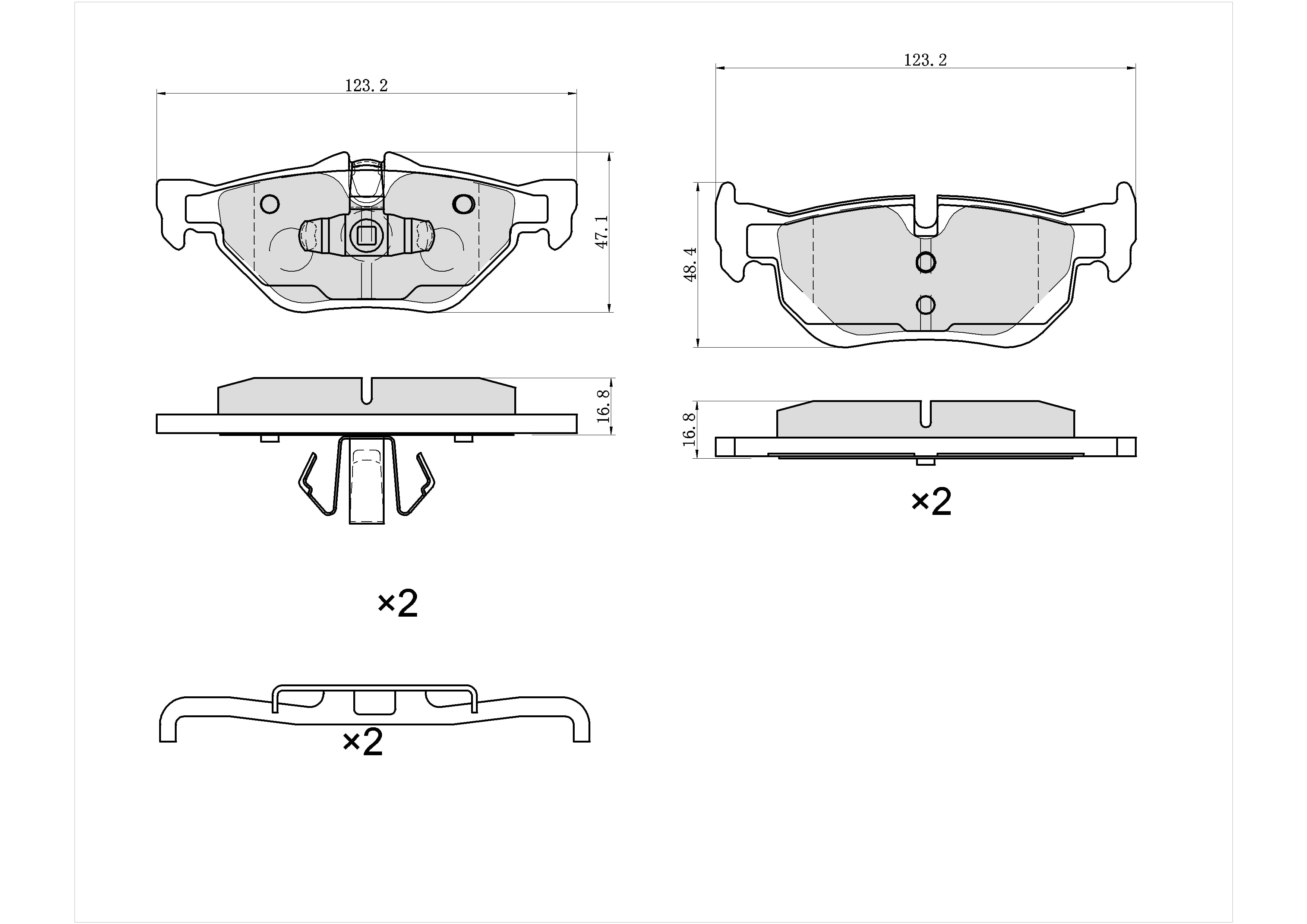 Winstop Brake Pad Set, Rear WS.1267.0.M, BMW 328i 2013-2007