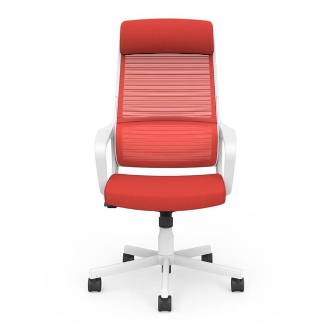 Furniture of America Tilah Chaise de Bureau Réglable en Métal et Maille, Rouge