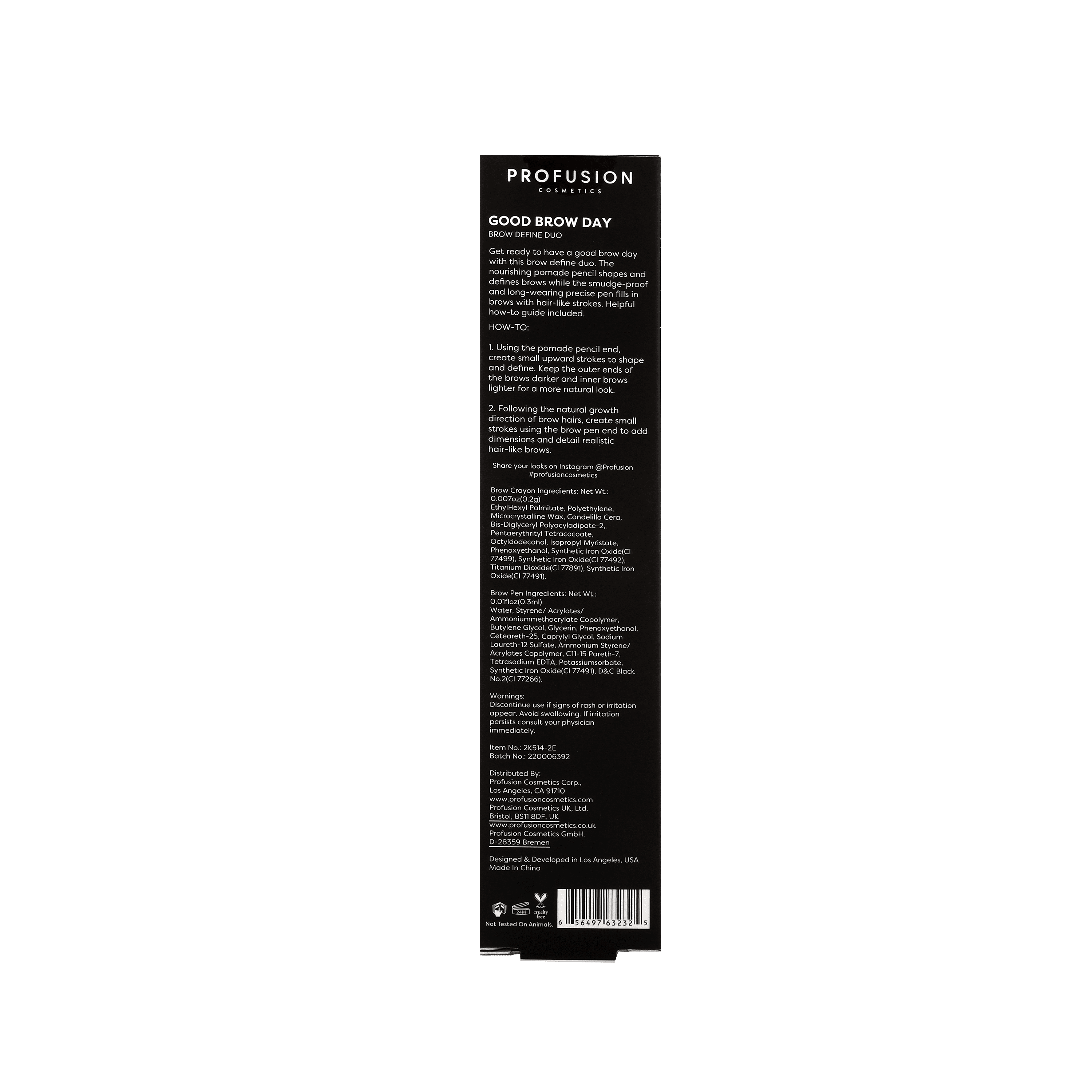 Profusion Cosmetics Good Brow Day - Brow Define Duo - Soft Black