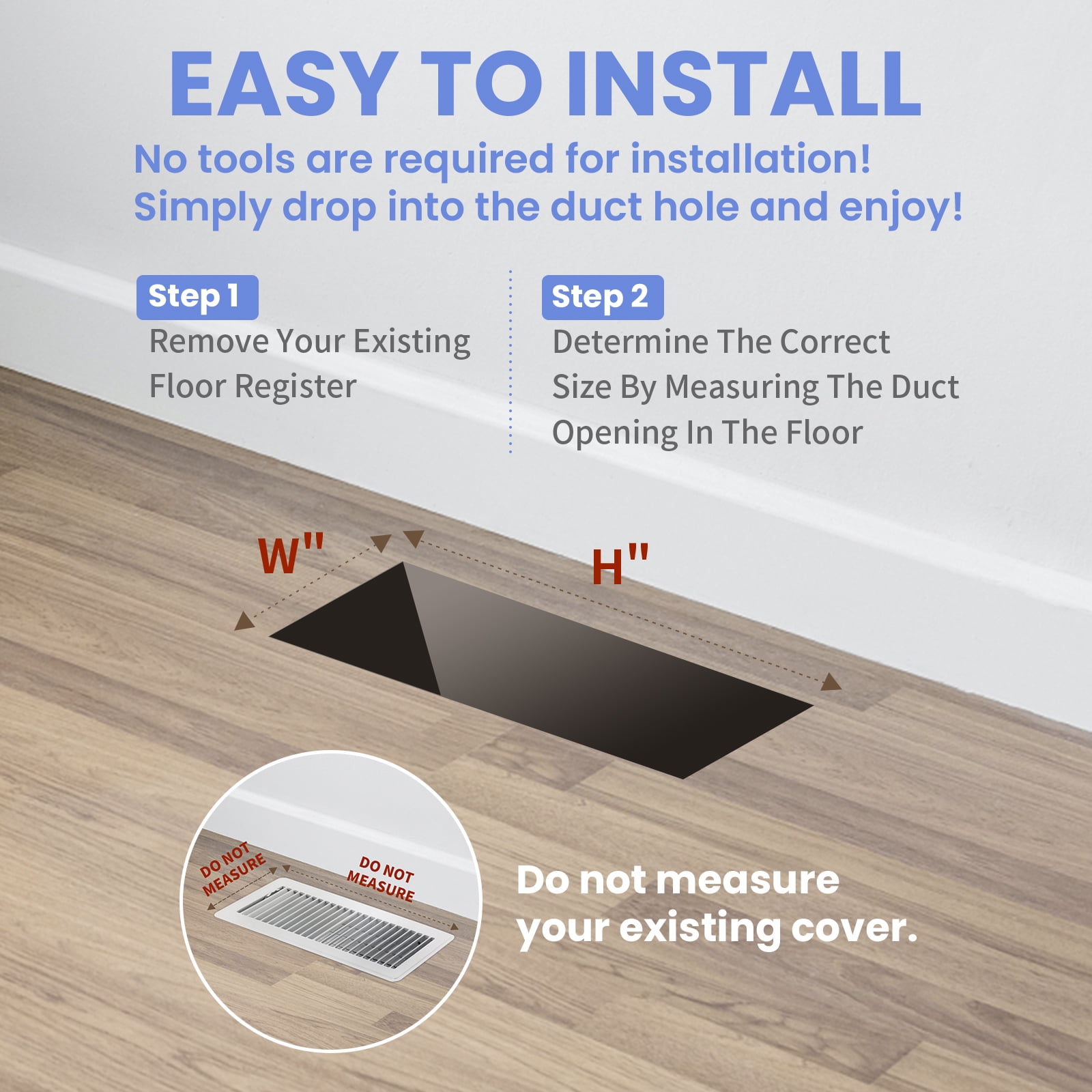 2x12 Inches 4 Pack Heavy Duty Walkable Floor Register - Easy Adjust Air Supply Lever Decorative Floor Vent Covers, Boston Design Vent Covers for Home - Matte Black