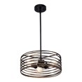 thumbnail image 2 of cadeninc 3-Light Black Round Iron Ceiling Lamp Chandelier with Black Ringed, 2 of 3