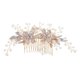 thumbnail image 4 of Nvzi Horquillas para el pelo de boda con flores para novias, peinetas con perlas de cristal, pinzas para el pelo, accesorios para el pelo de boda dorados, joyas plateadas, 4 of 4