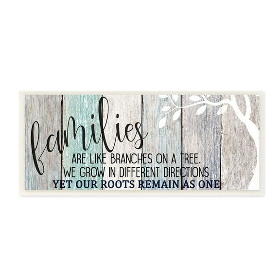 Stupell Industries Inspirational Families are Branches Nature Farmhouse Quote Graphic Art Unframed Art Print Wall Art, 7x17, by Kim Allen