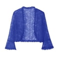 thumbnail image 6 of EliteGoogv Women Sheer Lace Bolero Jacket 3/4 Flare Sleeve Scalloped Edge Open Front Cardigan Bridal Wedding Cover Up For Evening Dress Formal Occasion Daily Wear,Blue,One Size, 6 of 6