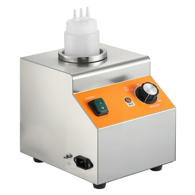 KFFKFF Chauffe-Biberon Électrique avec Bouteille, Distributeur de Fromage Commercial 0,8 L, Chauffe-Fudge Chaud Température Réglable 86-185 °F