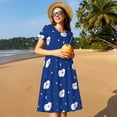 thumbnail image 4 of Disketp Moon Lamb para Vestido de Manga Corta para Mujeres, Vestidos de Verano para Mujeres, Casual y Holgado para la Playa, 4 of 6