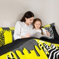 thumbnail image 5 of Homewish Fashion Abstract Teens Queen Comforter Set, Modern Zebra Cheetah Print Bedding Sets, Chic Yellow Polkadots Reversible Bedding Comforter Set, Lightweight Room Decor, 3 Pieces, 5 of 8