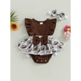thumbnail image 2 of Bagilaanoe Newborn Baby Girl Rompers Dress Print Ruffle Sleeve Bodysuit + Headband 3M 6M 9M 12M Infant Summer One Piece Jumpsuit, 2 of 8
