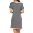 thumbnail image 4 of Prettyui Women's Nightshirt Long Sleepwear Short Sleeve Sleep Shirts Crew Neck Nightdress, 4 of 6