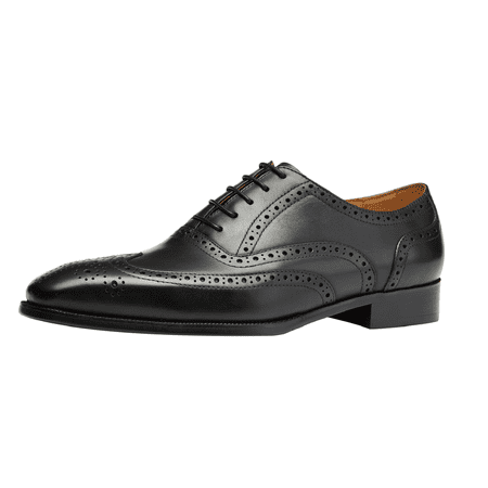 

Santimon Men Dress Shoes Brogue Wingtip Oxford Shoes Classic Casual Shoes Brown 12.5 US