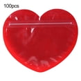 thumbnail image 3 of opvise 100Pcs Packaging Bag Clear Heart-shaped Jewelry Bags Durable Mini Sealed Bag Red, 3 of 8