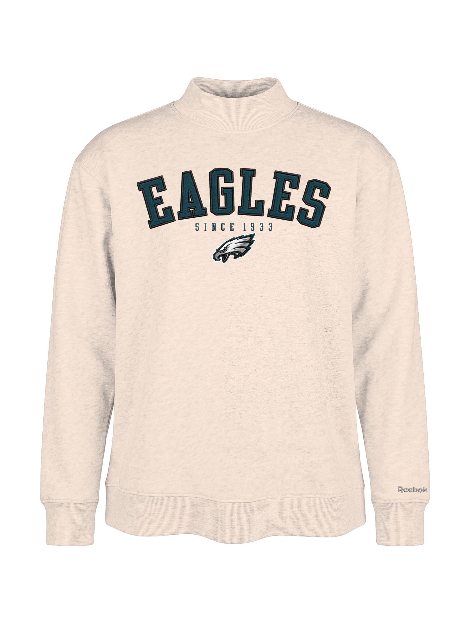 Philadelphia Eagles Reebok Womens Oat Mock Neck Oversized Tunic Sweatshirt
