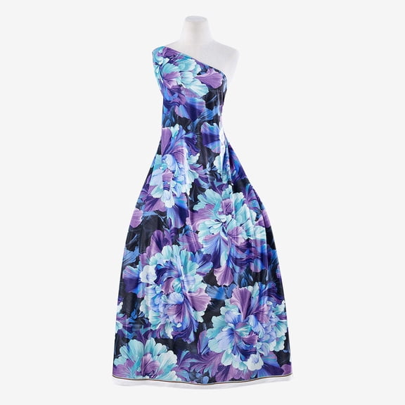 Zelouf Zs1808H Print On Stretch Velvet , Sewing, DIY, Crafts Fabric by the Yard, 649 Violet/smke, 3 Yard