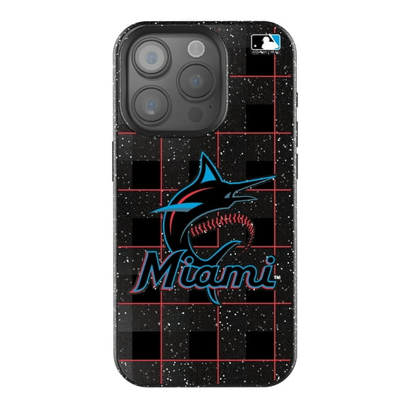 Keyscaper Miami Marlins Plaid Bling iPhone Case