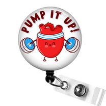 Pump it Up Badge Reel, Funny Cardiology ID Clip, Cardiac Nurse or ICU Badge Holder, Rehab Nurse Gift | Scrapheart