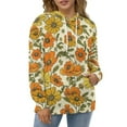 thumbnail image 4 of 70s Retro Floral Men's Women Vintage 3D Hooded Sweatshirt - All-Season Loose Fit Streetwear, 4 of 6