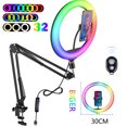 thumbnail image 2 of RGB Ring Light With Tripod Stand Adjustable Phone Tablet Holder For Photography Selfie Video Lighting, 2 of 7