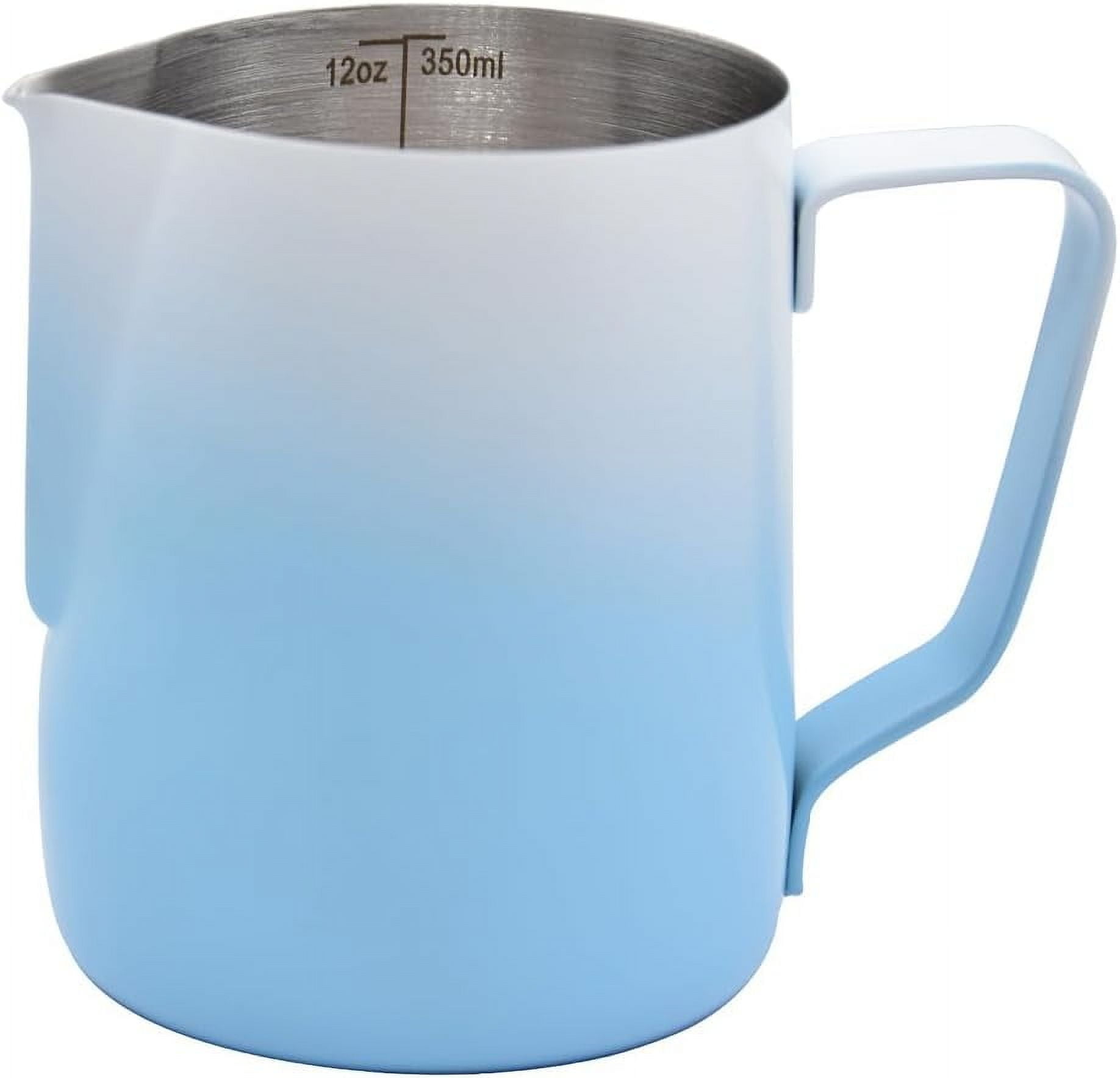 ABPETE Stainless Steel Espresso Steaming Pitchers Frothing Pitcher Jug Coffee Milk Frothing Cup, Coffee Steaming Pitcher - Dark Green, 12 oz(350 ml)