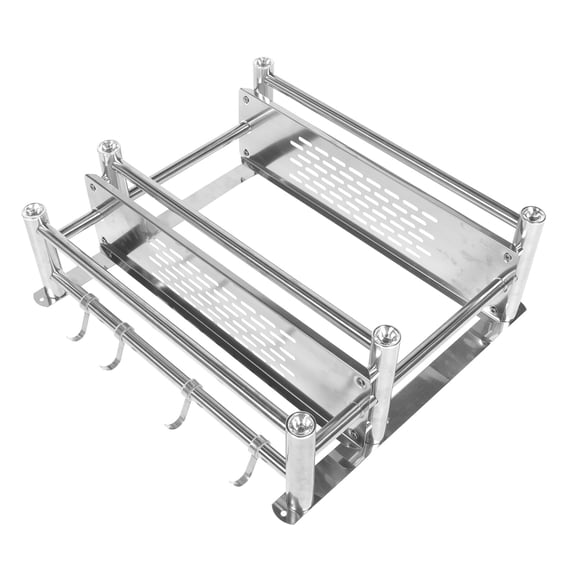 Stainless Steel Towel Rack Two-layer Towel Shelf Bathroom Towel Shelf Toilet Storage Holder