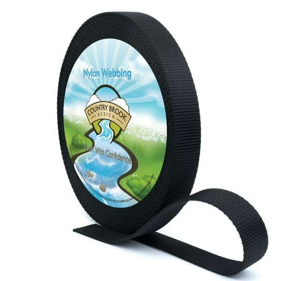 Country Brook Design® 3/4 Inch Black Nylon Heavy Webbing