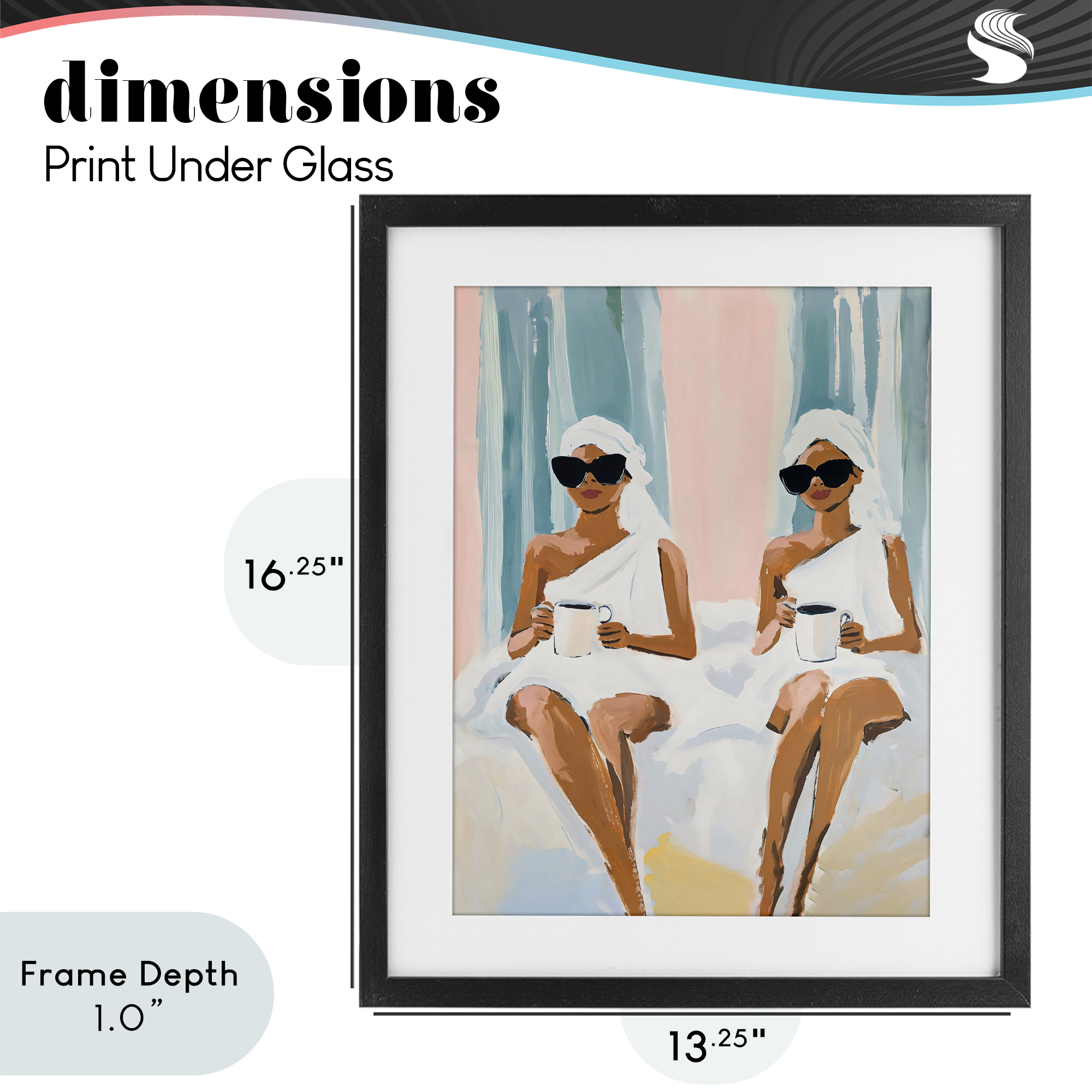 Stupell Industries Girls Spa Day with Coffee Black Framed Print Under Glass, design by The Prints Vibe