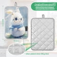 thumbnail image 3 of Two Pieces Of Square Heat Insulation Pad Oven Mitts 7x9.8 Inch Oven Microwave Kitchen Cooking Baking Adorable Rabbit with Glasses, 3 of 7