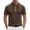 Brown, variant on Mens Shirts Textured Stand Collar Contrast Panel Comfort Mens Rugby Shirt,Grey,L