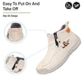 thumbnail image 3 of Women's Casual Ankle Boots Lightweight Comfortable Leather Outdoor Work Shoes Travel Camping Driving Shoes White 10 US, 3 of 7