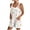 White, variant on Loose Summer Romper for Women Shorts with Daisy Flowers Print Sleeveless Knotted Straps Short Jumpsuit with Pockets (L, White)
