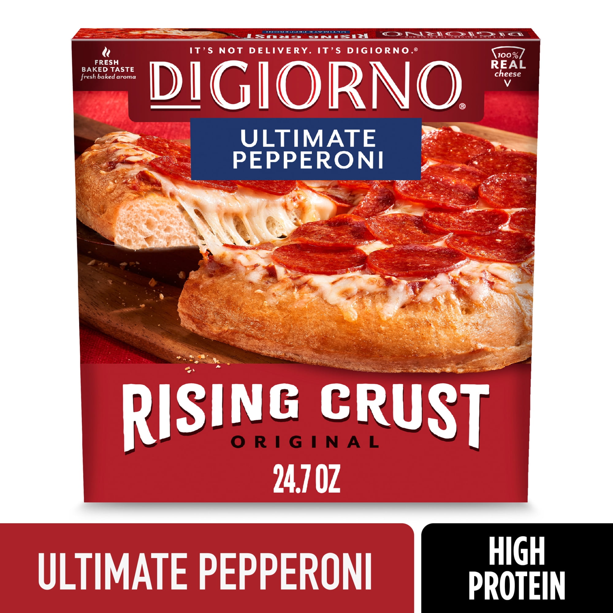 DiGiorno Frozen Pizza, Rising Crust Ultimate Pepperoni with Cheese, 24.7 oz (Frozen)
