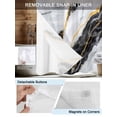 thumbnail image 3 of No Hook Shower Curtain with Snap in Liner,Grey Gradient Marble Abstract Art Waterproof Bath Curtain Double Layers with See Through Top Window,Gold Foil Hotel Shower Curtains 36x72in, 3 of 9