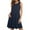 Dark Blue, variant on Itsame Women Summer Dress Solid Color Round Neck Thin Dress Dark Blue Size XL