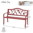 thumbnail image 6 of Alpha Joy 50" Outdoor Bench Metal Patio Garden Bench for Lawn, Park, Porch, Backyard, Deck - Red Bird, 6 of 6