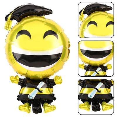 Kaboer 3 Pcs Graduation Balloon Supershape Grad Emoji Emoticon